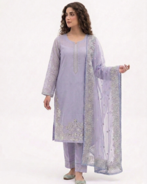 3-piece Embroidered & Embellished (Unstitched)