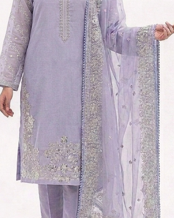 3-piece Embroidered & Embellished (Unstitched)