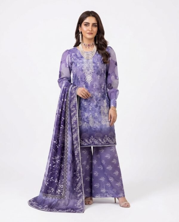 3-piece Embroidered Lawn Suit (unstitched)