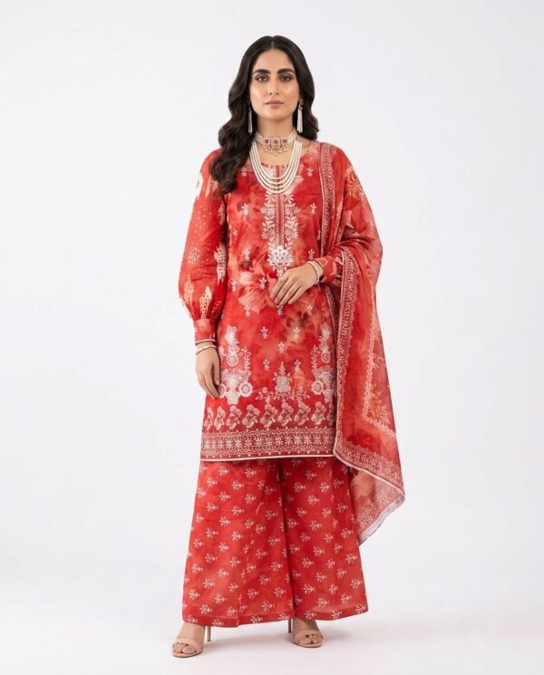 3-piece Embroidered Lawn Suit (unstitched)