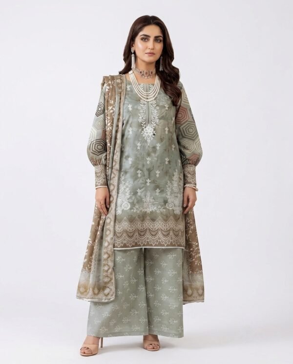3-piece Embroidered Lawn Suit (unstitched)