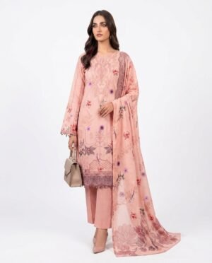 3-piece embroidered lawn suit (Unstitched)
