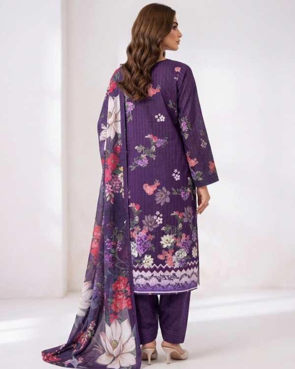 Digital Lawn 3 Piece Suit (unstitched)