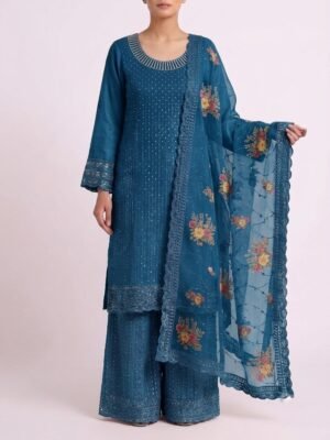 Embroidered Chiffon 3-Piece Suit