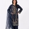 IMG_2457 Embroidered Navy Blue 3-Piece Unstitched Suit