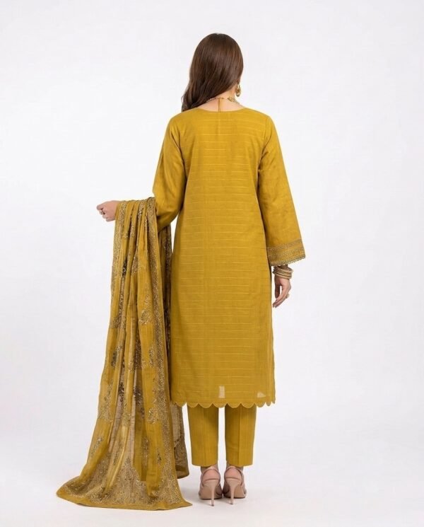 IMG_2460 Gold Embroidered 3-Piece Unstitched Suit