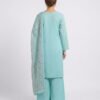 Embroidered Kurti with Wide-Leg Palazzo & Dupatta