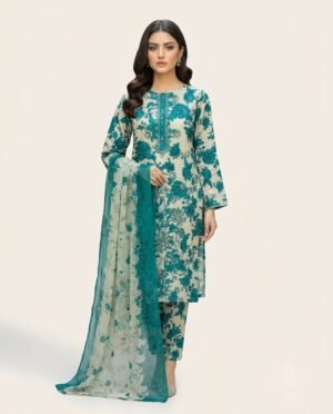 Printed Premium Lawn 3-Piece Suit(unstitched)