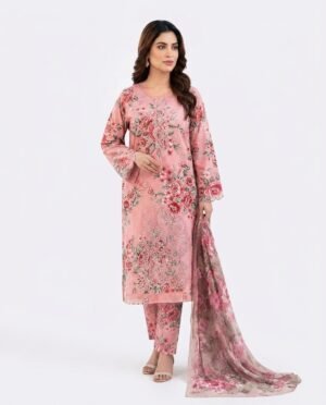 Embroidered Premium Lawn 3-Piece Suit(Unstitched)