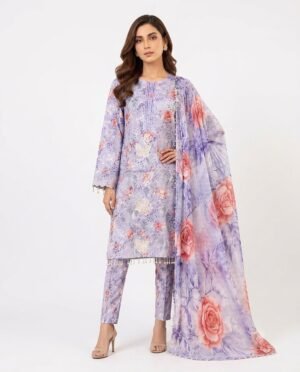 Printed Premium Lawn 3-Piece Suit(unstitched)
