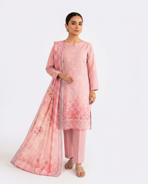 Embroidered Premium Lawn 3-Piece Suit(Unstitched)