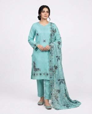 Unstitched Embroidered Lawn 3-Piece Suit