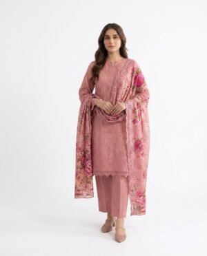 Embroidered Premium Lawn 3-Piece Suit(unstitched)