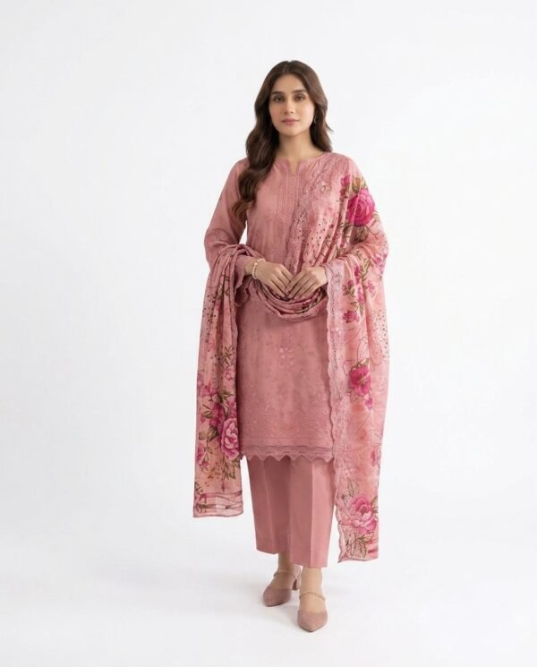 Embroidered Premium Lawn 3-Piece Suit(unstitched)