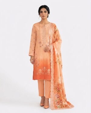 Embroidered Digital Lawn 3-Piece Suit(Unstitched)