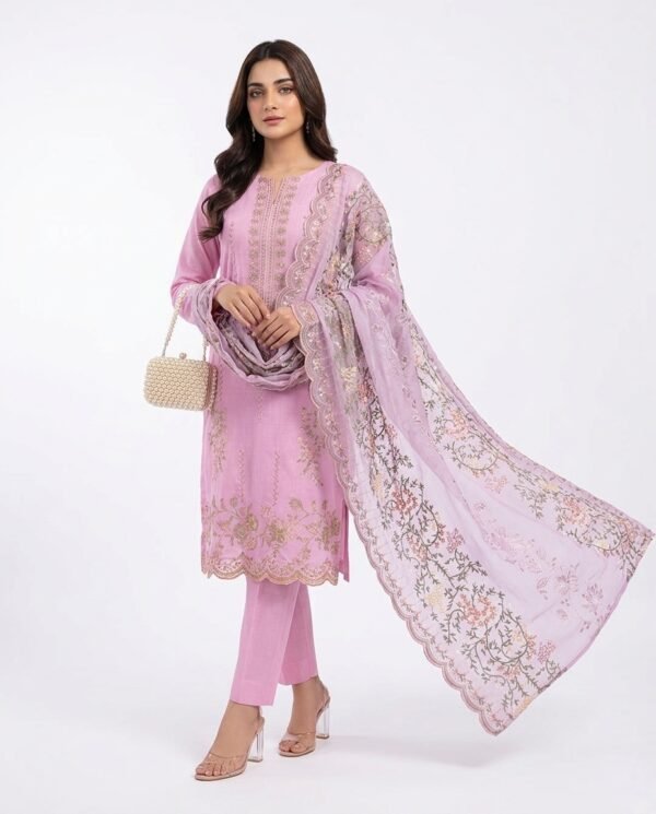 Embroidered Lawn 3-Piece Suit (Unstitched)